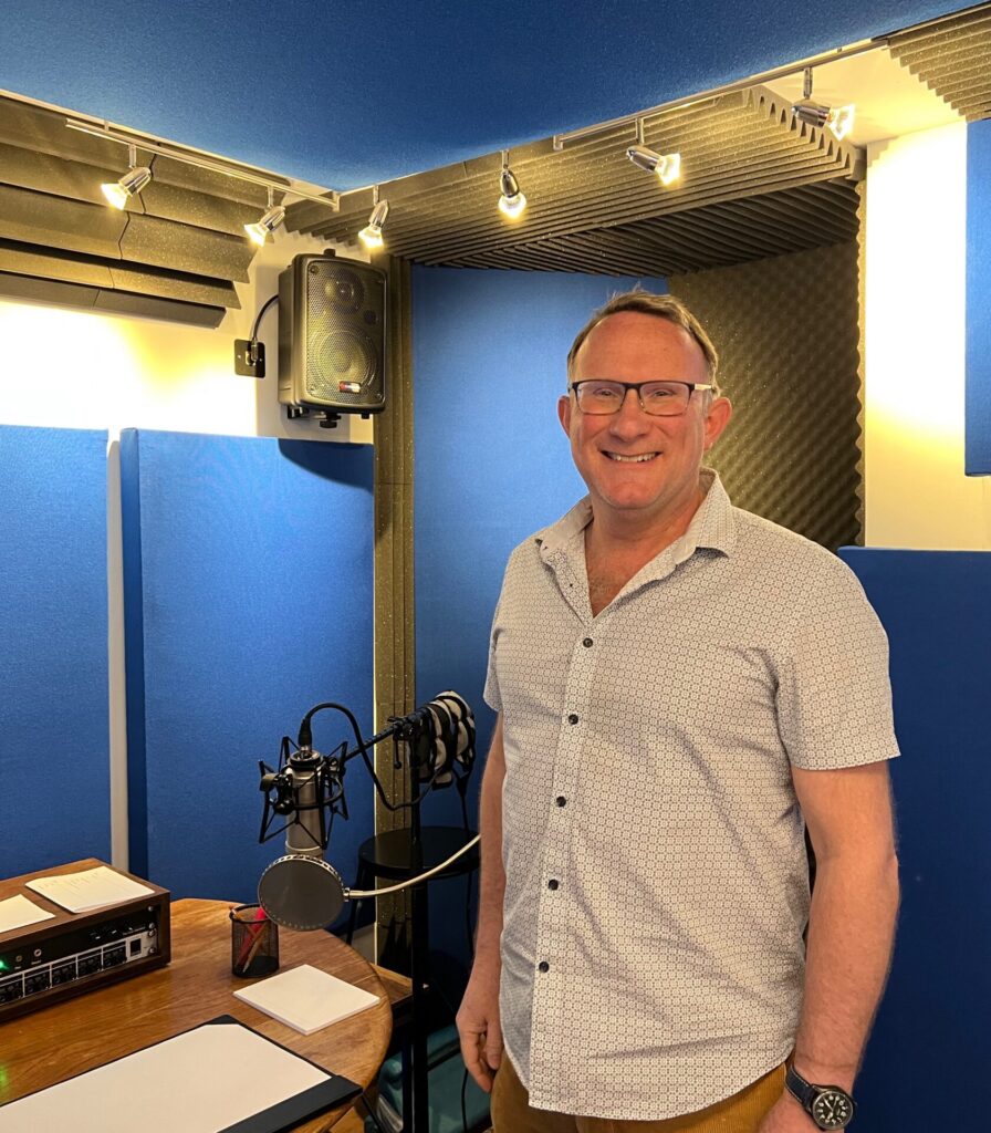Narrator Clive Hayward at Landen Park Studio
