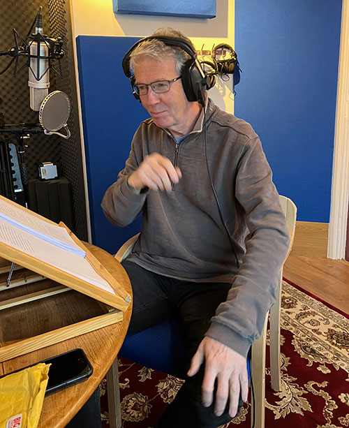 Narrator Steven Pacey at Landen Park Studio